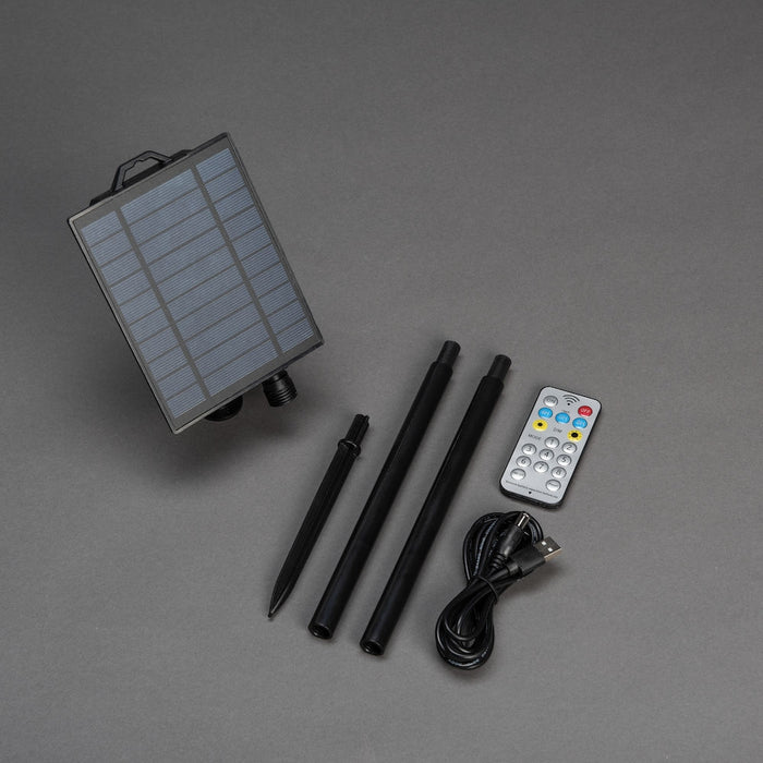Konstsmide solar panel with ground spike, up to 200 LEDs