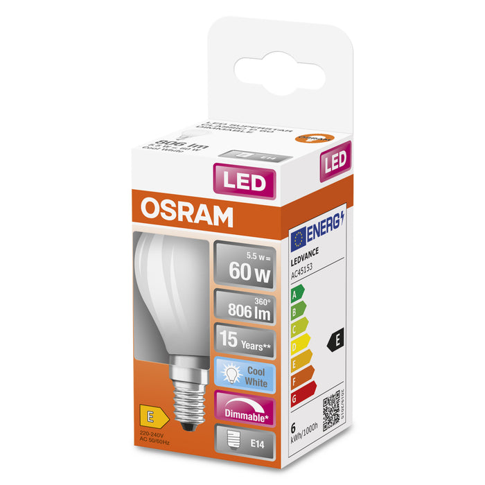 Osram LED SUPERSTSTAR RETROFIT matt DIM CLP 60 5,5W 840 E14