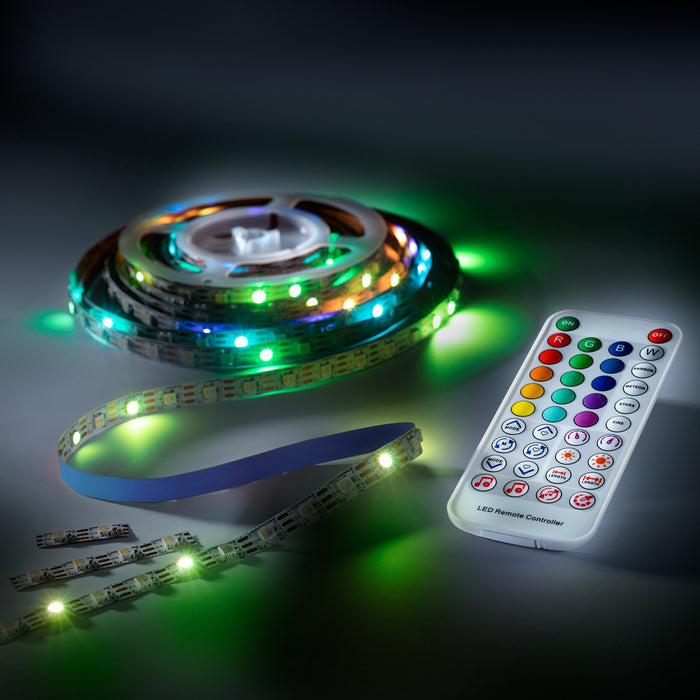 iFlex300 ECO LED-Streifen Set, RGBW, 300 LEDs, 5m, 5V, R2R, IR-Fernbedienung, Musiksensor