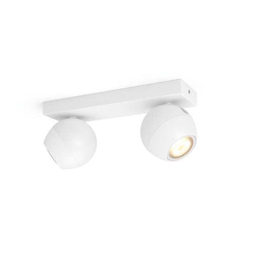 Philips Hue White Ambiance Buckram LED-Spotleuchte 2-flammig, weiß, 2x 350lm, inkl. Dimmschalter 39383