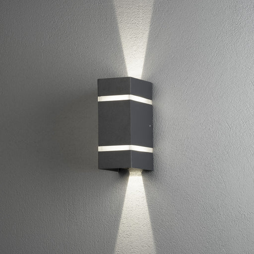 Konstsmide LED-Wandleuchte Cremona, IP54, 600lm, mit Acrylglas, anthrazit 40416