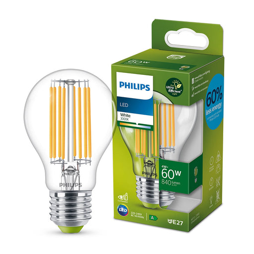 Philips Classic Filament LED-Lampe 4-60W E27 830 EEK A klar 40362