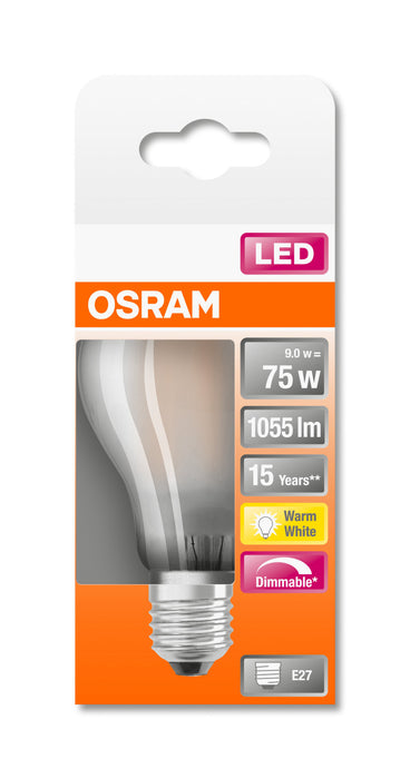 Osram LED SUPERSTAR RETROFIT matt DIM CLA 75 8.5W 827 E27