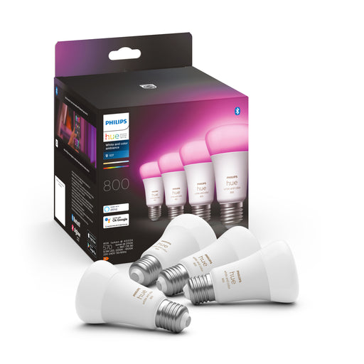 Philips Hue White & Color Ambiance LED E27 Viererpack, 4x570lm 38509