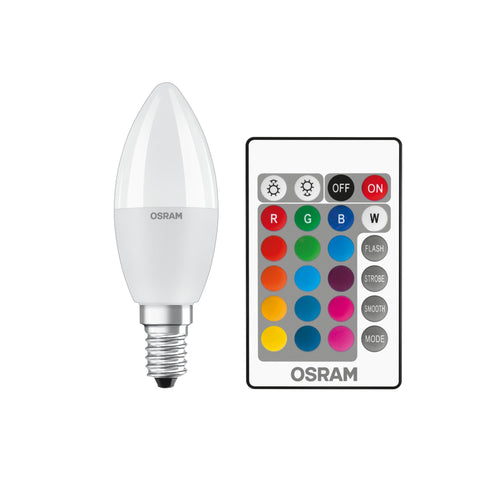 OSRAM SUPERSTAR CLASSIC LED-Lampe B 40 RGBW REM 4,9W 2700K E14 38141