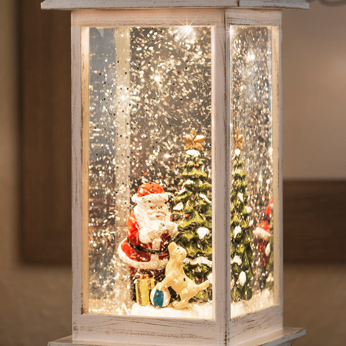 Konstsmide LED-Schneelaterne Weihnachtsmann mit Hund, warmweiß, 5h Timer, batteriebetrieben pic3