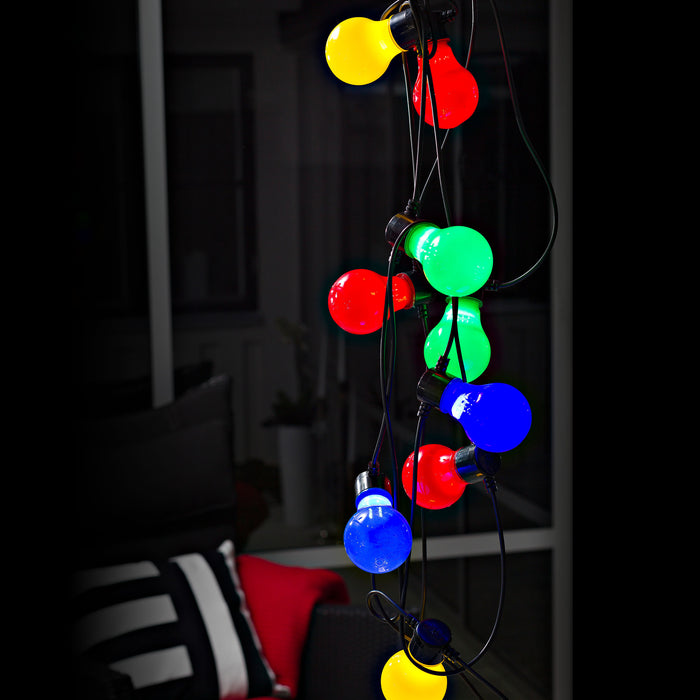 Konstsmide LED party light chain 10 colored lamps, 4.5 m