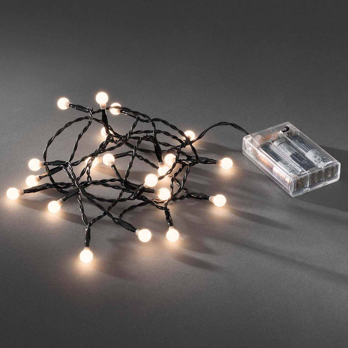 Konstsmide LED-Lichterkette, 1,5m, 20 runde LEDs, batteriebetrieben, Warmweiß 92534