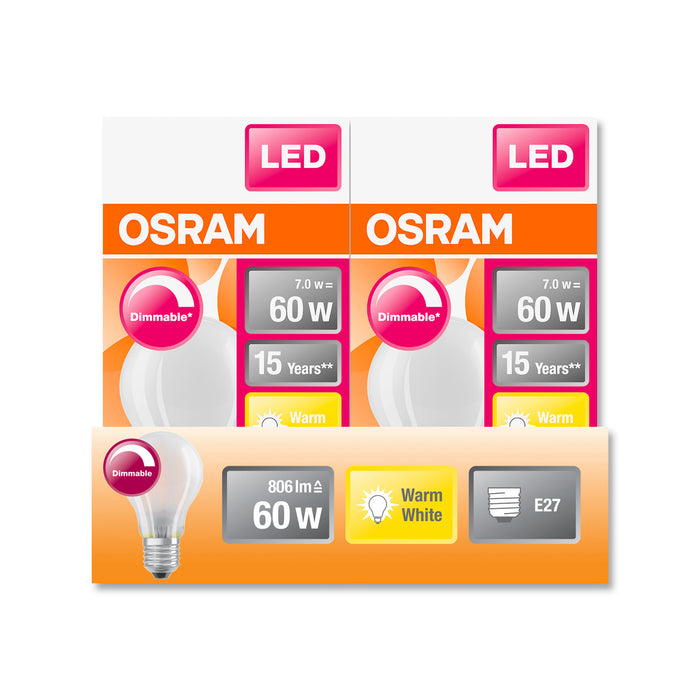 Osram LED RETROFIT CLASSIC A 60 7W 827 E27 FR