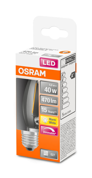 Osram LED SUPERSTAR FILAMENT clear DIM CLB 40 5W 827 E27